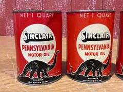 (5) 1 Quart Sinclair Pennsylvania Motor Oil Can