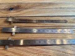 (3) John Deere Metal Rulers