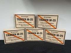 (5)-Boxes of 20 Each (100 Rounds) Tracer M-25 Caliber 30.06 Springfield