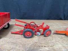 (3) 1/16 IH Wagon, Plow, Disk