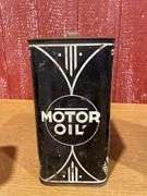 (4) vintage two-gallon motor oil cans,