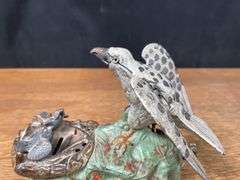 Feeding Time Bird Cast Iron Bank