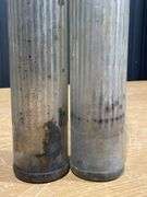 (8) Pure Oil Tiolene Embossed Glass Oil Bottles with (2) Carriers