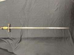 Masonic Knights Templar Past Commander ID'd Ceremonial Sword w/Scabbard