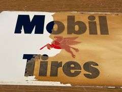 NOS -  Mobil Pegasus Gas Station Tire Display Rack