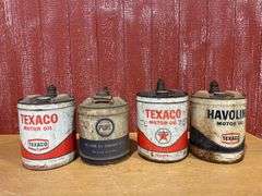 Texaco and Pure Oil Motor Oil Cans