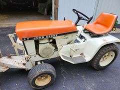 1969 John Deere 110 Patio Orange w/ Mower Deck & Front Blade