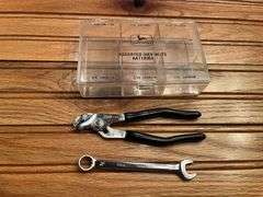 (3) John Deere Wrench, Pliers, Box