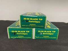 (3)-Boxes (167 Rounds) 30.06 Black Tip Ammo