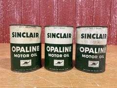 (3) NOS Sinclair Opaline Motor Oil Cans