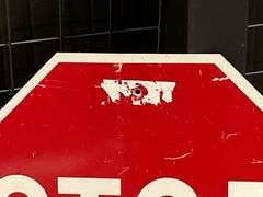 (2) Stop + Double Arrow Signs