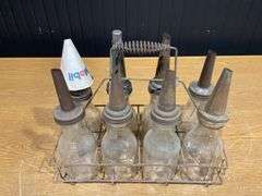 (8) Glass Oil Bottles with Carrier