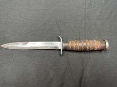 Chromed US Blade Marked Utica M3 Trench Knife w/M8 Scabbard