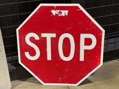 (2) Stop + Double Arrow Signs