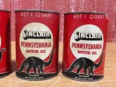 (5) 1 Quart Sinclair Pennsylvania Motor Oil Can
