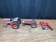 (3) 1/16 IH Tractors + Disk Ertl