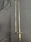 Masonic Knights Templar Past Commander ID'd Ceremonial Sword w/Scabbard