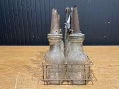 (8) Glass Oil Bottles with Carrier