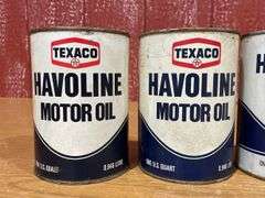 (6) Texaco Motor Oil Cans