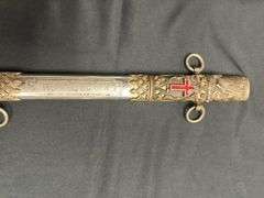 Masonic Knights Templar Past Commander ID'd Ceremonial Sword w/Scabbard