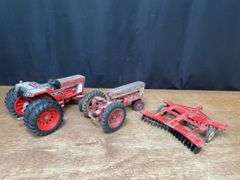 (3) 1/16 IH Tractors + Disk Ertl
