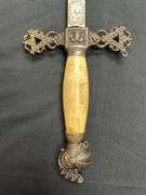 Masonic Knights Templar Past Commander ID'd Ceremonial Sword w/Scabbard
