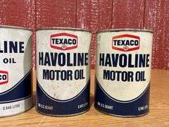 (6) Texaco Motor Oil Cans