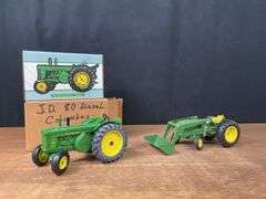(2) 1/16 John Deere 80 + 2040 w/Loader Ertl