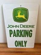 (5) John Deere Sign, Thermometer, License Plate, Mouse Pad