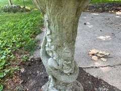 Concrete Planter, Birdbath, and Picnic Table