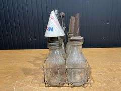 (8) Glass Oil Bottles with Carrier