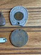 (5) Advertising Coins, Knife, Charm, Pencil Clip
