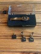 (3) John Deere Pin, Tie Clip, & Ear Rings