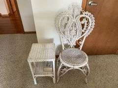 Wicker Chair and Side Table