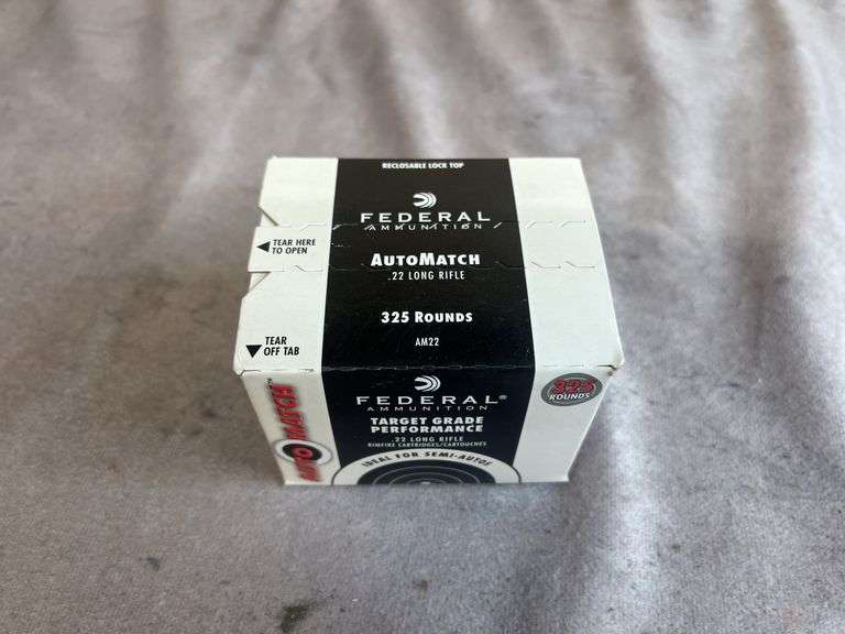 325 Rounds  Federal 40 Gr. Solid .22 LR Target Grade
