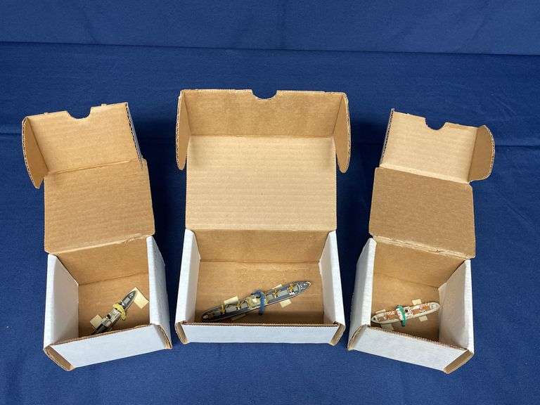 (3) Small Scale Freighter Ship Models NIB image