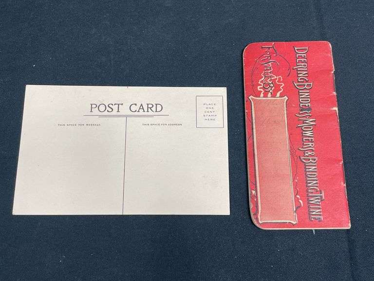 (2) 1892 Wm. Deering Notebook + IHC Postcard