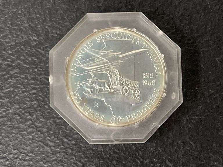Silver Illinois Sesquicentennial Medallion Coin
