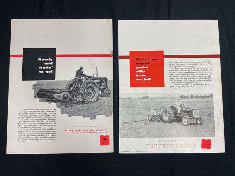 (2) IH Farmall 350 Tractor Sales Literature