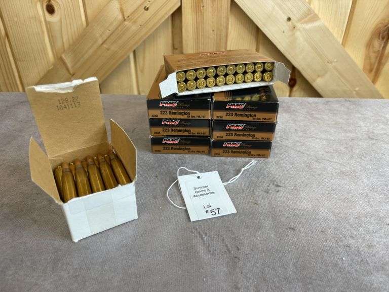 7 Boxes PMC Bronze 55 Gr. FMJ BT .223, 1 Box 5.56x45 FMJ BT