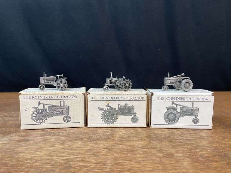 (3) 1/43 John Deere B, GP, H Pewter NIB SC image