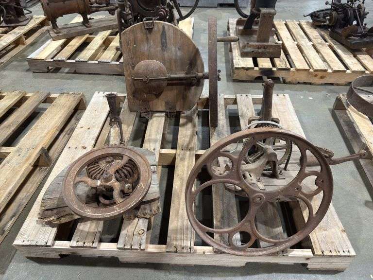 Various Cast Iron Parts mounted to wood image