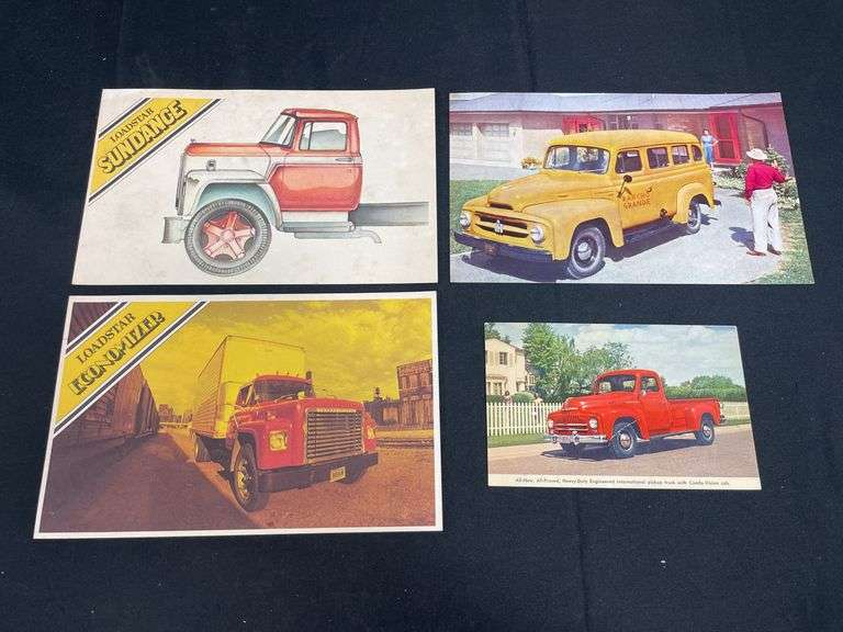 (4) International Truck Postcards image