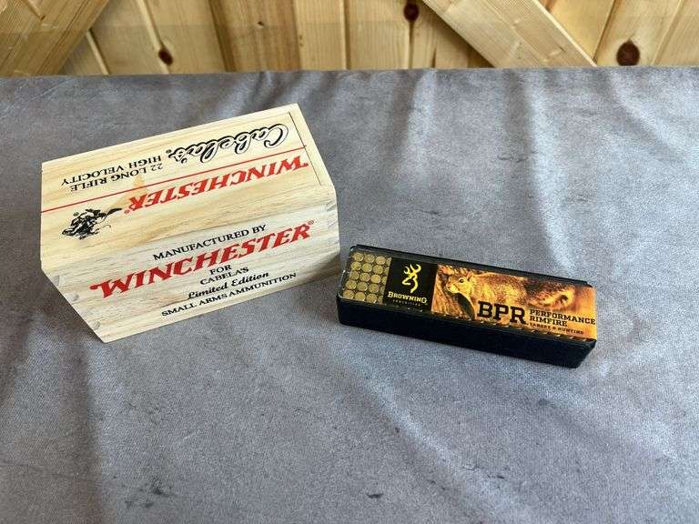 1 Wood Box/500 Rounds Cabela's Special Winchester .22 LR & 1 Box Browning .22 LR HP image