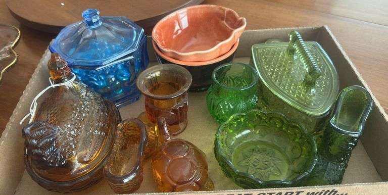 Assorted Glassware, Including Hen on a Nest image
