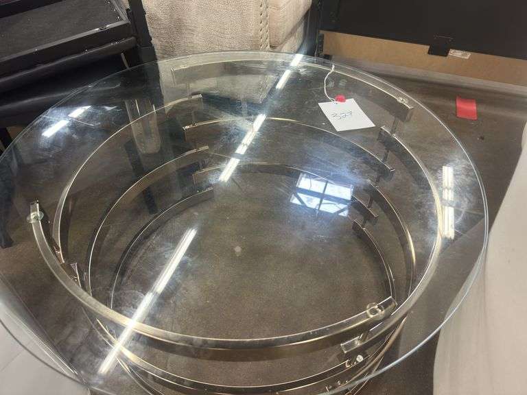 Round Gold Bottom Glass Top Table image