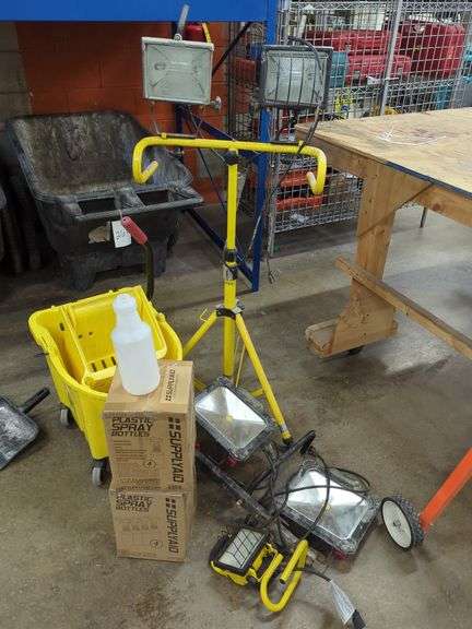 Assorted Lighting and Cleaning Supplies Lot