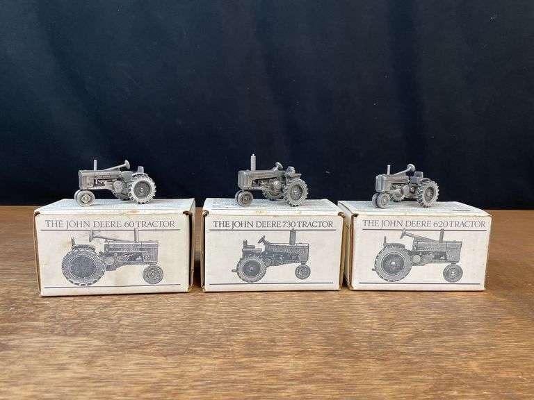(3) 1/43 John Deere 60, 620, 730 Pewter NIB SC image