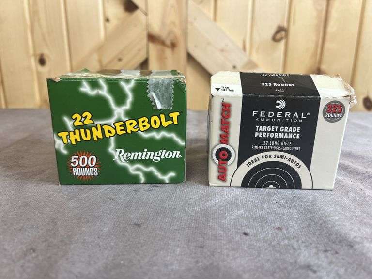 500 Rounds Remington Thunderbolt .22 LR RN & 325 Rounds Federal Auto Match .22 LR image