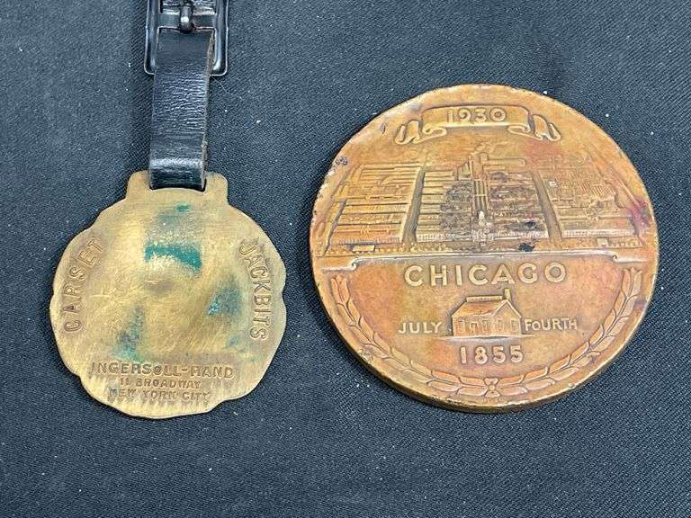 (2) Crane Co. Medallion + IH Watch Fob
